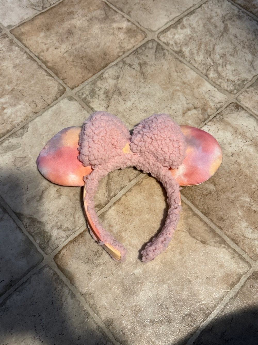 Disney Minnie Mouse Sherpa Pink Tie Dye Ears - No Tags